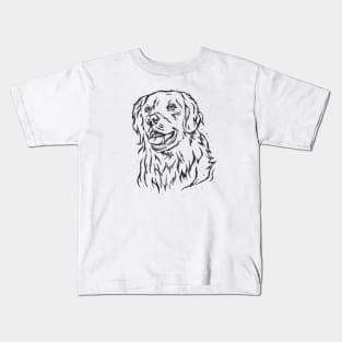 Golden Retriever black and white Kids T-Shirt